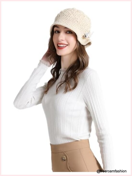 Handmade Crochet Bucket Hat Cotton Knit Cloche Bowler Hat main image 2